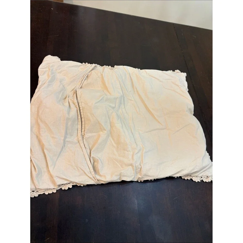 Crocheted Lace Pillow Cover in Cream